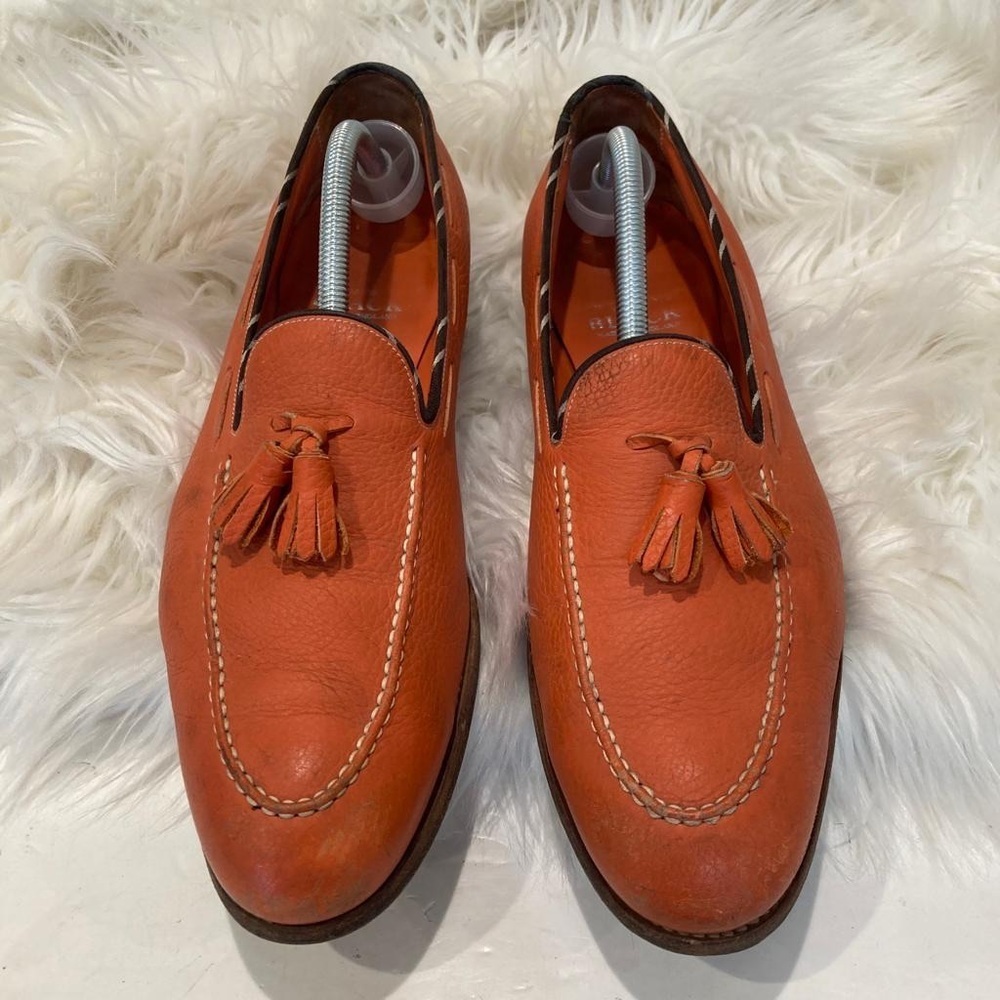 Barker Black Moxham Orange Loafers size 10.5